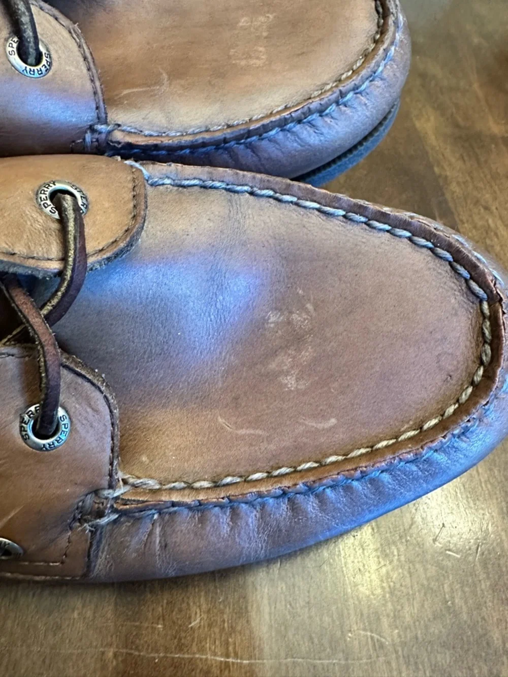 Sperry Top-Sider Mens Boat Shoes Leather Tan Brown Size 10 Classic Preppy - Picture 6 of 16